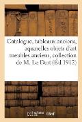 Catalogue Des Tableaux Anciens, Aquarelles Objets d'Art Meubles Anciens, Provenant de la: Collection de M. Le Dart, de Caen Vente 29 30 Avril 1er 2 3