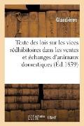 Texte Des Lois Sur Les Justices de Paix Les Tribunaux Civils de 1re Instance