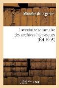 Inventaire Sommaire Des Archives Historiques