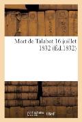 Mort de Talabot 16 Juillet 1832