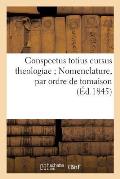 Conspectus Totius Cursus Theologiae Nomenclature, Par Ordre de Tomaison: , Des Auteurs Contenus Dans CE Cours