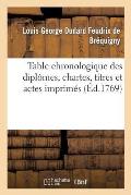 Table Chronologique Des Dipl?mes, Chartes, Titres Et Actes Imprim?s Concernant l'Histoire de France