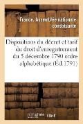 Dispositions Du D?cret Et Tarif Du Droit d'Enregistrement Du 5 D?cembre 1790 Par Ordre Alphab?tique
