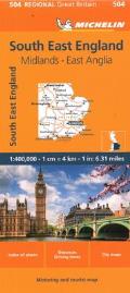 Michelin Map Great Britain England Southeast Midlands & East Anglia Map 504