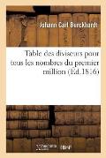 Table Des Diviseurs Pour Tous Les Nombres Du Premier Million
