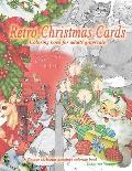 Retro christmas cards coloring book for adults grayscale. Vintage christmas greetings coloring book: Old fashioned christmas coloring book