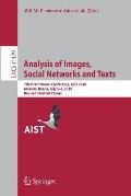 Analysis of Images, Social Networks and Texts: 7th International Conference, Aist 2018, Moscow, Russia, July 5-7, 2018, Revised Selected Papers
