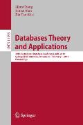 Databases Theory and Applications: 30th Australasian Database Conference, Adc 2019, Sydney, Nsw, Australia, January 29 - February 1, 2019, Proceedings