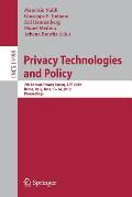 Privacy Technologies and Policy: 7th Annual Privacy Forum, Apf 2019, Rome, Italy, June 13-14, 2019, Proceedings