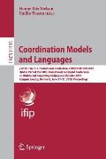 Coordination Models and Languages: 21st Ifip Wg 6.1 International Conference, Coordination 2019, Held as Part of the 14th International Federated Conf