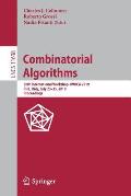 Combinatorial Algorithms: 30th International Workshop, Iwoca 2019, Pisa, Italy, July 23-25, 2019, Proceedings