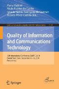 Quality of Information and Communications Technology: 12th International Conference, Quatic 2019, Ciudad Real, Spain, September 11-13, 2019, Proceedin