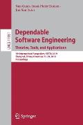 Dependable Software Engineering. Theories, Tools, and Applications: 5th International Symposium, Setta 2019, Shanghai, China, November 27-29, 2019, Pr