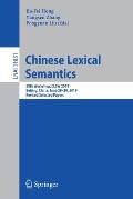Chinese Lexical Semantics: 20th Workshop, Clsw 2019, Beijing, China, June 28-30, 2019, Revised Selected Papers