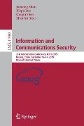 Information and Communications Security: 21st International Conference, Icics 2019, Beijing, China, December 15-17, 2019, Revised Selected Papers