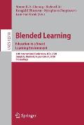 Blended Learning. Education in a Smart Learning Environment: 13th International Conference, Icbl 2020, Bangkok, Thailand, August 24-27, 2020, Proceedi