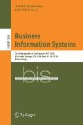 Business Information Systems: 23rd International Conference, Bis 2020, Colorado Springs, Co, Usa, June 8-10, 2020, Proceedings