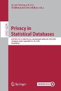 Privacy in Statistical Databases: UNESCO Chair in Data Privacy, International Conference, Psd 2020, Tarragona, Spain, September 23-25, 2020, Proceedin