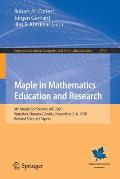 Maple in Mathematics Education and Research: 4th Maple Conference, MC 2020, Waterloo, Ontario, Canada, November 2-6, 2020, Revised Selected Papers