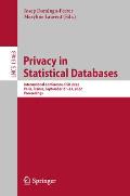 Privacy in Statistical Databases: International Conference, Psd 2022, Paris, France, September 21-23, 2022, Proceedings