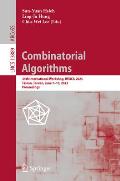 Combinatorial Algorithms: 34th International Workshop, Iwoca 2023, Tainan, Taiwan, June 7-10, 2023, Proceedings