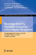 Knowledge Discovery, Knowledge Engineering and Knowledge Management: 13th International Joint Conference, Ic3k 2021, Virtual Event, October 25-27, 202