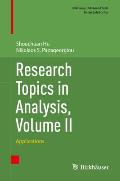 Research Topics in Analysis, Volume II: Applications