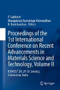 Proceedings of the 1st International Conference on Recent Advancements in Materials Science and Technology, Volume II: Icramst'24, 29-30 January, Coim