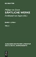 S?mtliche Werke. Bd 1: Lyrik I. Bd 1/Tl 2