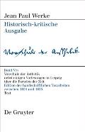 Vorschule Der Aesthetik: Edition Der Handschriftlichen Vorarbeiten Zwischen 1803 Und 1825. Text