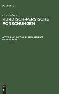 Kurdisch-persische Forschungen, Abteilung 1, Die T?j?k-Mundarten der Provinz F?rs