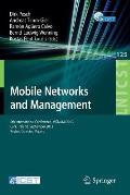Mobile Networks and Management: 5th International Conference, Monami 2013, Cork, Ireland, September 23-25, 2013, Revised Selected Papers