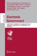 Electronic Government: 14th Ifip Wg 8.5 International Conference, Egov 2015, Thessaloniki, Greece, August 30 -- September 2, 2015, Proceeding
