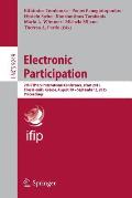 Electronic Participation: 7th Ifip 8.5 International Conference, Epart 2015, Thessaloniki, Greece, August 30 -- September 2, 2015, Proceedings