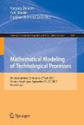 Mathematical Modeling of Technological Processes: 8th International Conference, Citech 2015, Almaty, Kazakhstan, September 24-27, 2015, Proceedings