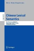 Chinese Lexical Semantics: 16th Workshop, Clsw 2015, Beijing, China, May 9-11, 2015, Revised Selected Papers