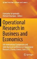 Operational Research in Business and Economics: 4th International Symposium and 26th National Conference on Operational Research, Chania, Greece, June