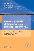 Automatic Processing of Natural-Language Electronic Texts with Nooj: 9th International Conference, Nooj 2015, Minsk, Belarus, June 11-13, 2015, Revise