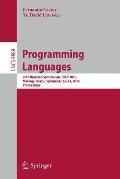 Programming Languages: 20th Brazilian Symposium, Sblp 2016, Maring?, Brazil, September 22-23, 2016, Proceedings