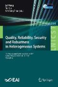 Quality, Reliability, Security and Robustness in Heterogeneous Systems: 13th International Conference, Qshine 2017, Dalian, China, December 16 -17, 20