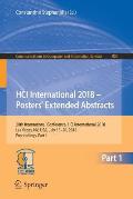 Hci International 2018 - Posters' Extended Abstracts: 20th International Conference, Hci International 2018, Las Vegas, Nv, Usa, July 15-20, 2018, Pro