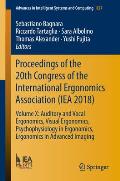 Proceedings of the 20th Congress of the International Ergonomics Association (Iea 2018): Volume X: Auditory and Vocal Ergonomics, Visual Ergonomics, P