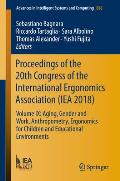 Proceedings of the 20th Congress of the International Ergonomics Association (Iea 2018): Volume IX: Aging, Gender and Work, Anthropometry, Ergonomics