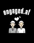 Engaged.af: Gay Wedding Guest Book - Mr And Mr Engagement Gift - Blank Paperback 8 x 10, 200 Pages With All Kinds Of Kisses Cover