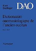 Dictionnaire Onomasiologique de L'Ancien Occitan (DAO). Fascicule 9