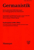 Germanistik, Sachregister (1990-1994): Verzeichnet Sind Die Wichtigsten Begriffe Und Erluterungen Aus Der Germanistischen Forschung