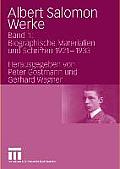 Albert Salomon Werke: Band 1: Biographische Materialien Und Schriften 1921-1933