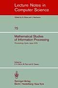 Mathematical Studies of Information Processing: Proceedings of the International Conference, Kyoto, Japan, August 23-26, 1978