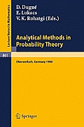 Analytical Methods in Probability Theory: Proceedings of the Conference Held at Oberwolfach, Germany, June 9-14, 1980