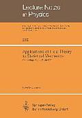 Applications of Field Theory to Statistical Mechanics: Proceedings of the Sitges Conference on Statistical Mechanics Sitges, Barcelona/Spain, June 10-